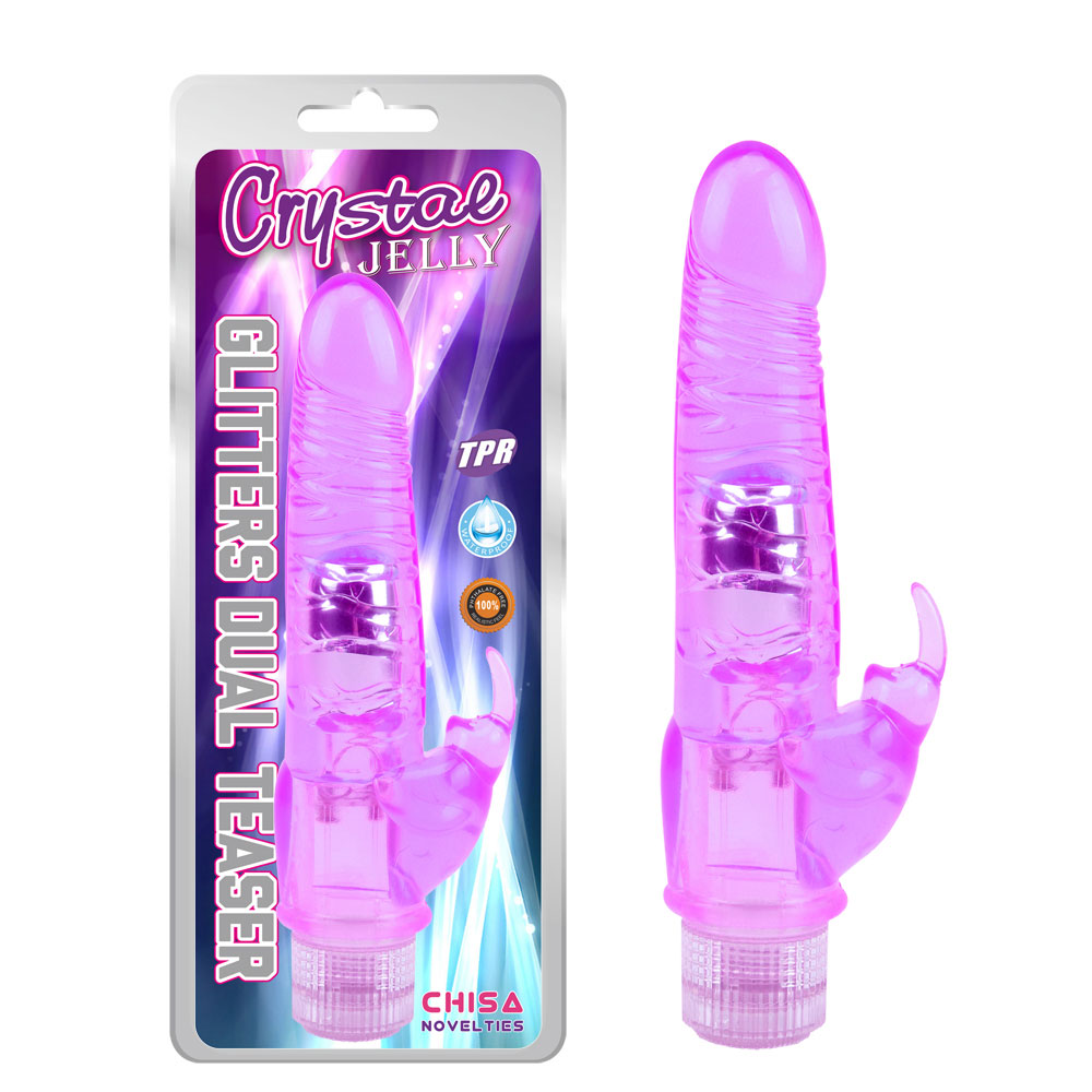 Vibrating rabbit Glitters Dual Teaser-Purple